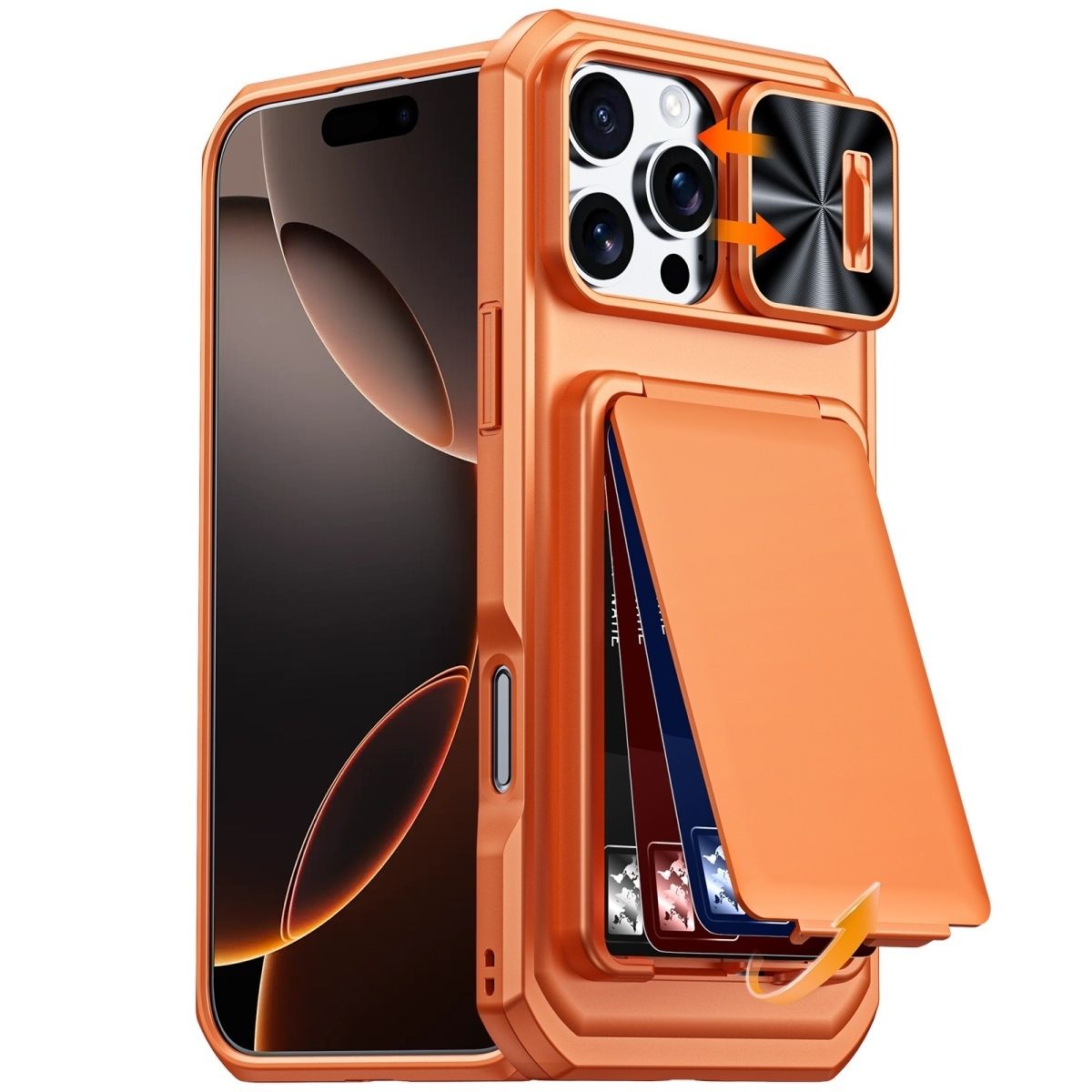 Suitable for apple 17promax mobile phone case all-inclusive anti-fall 16promax/15promax card holder protective cover