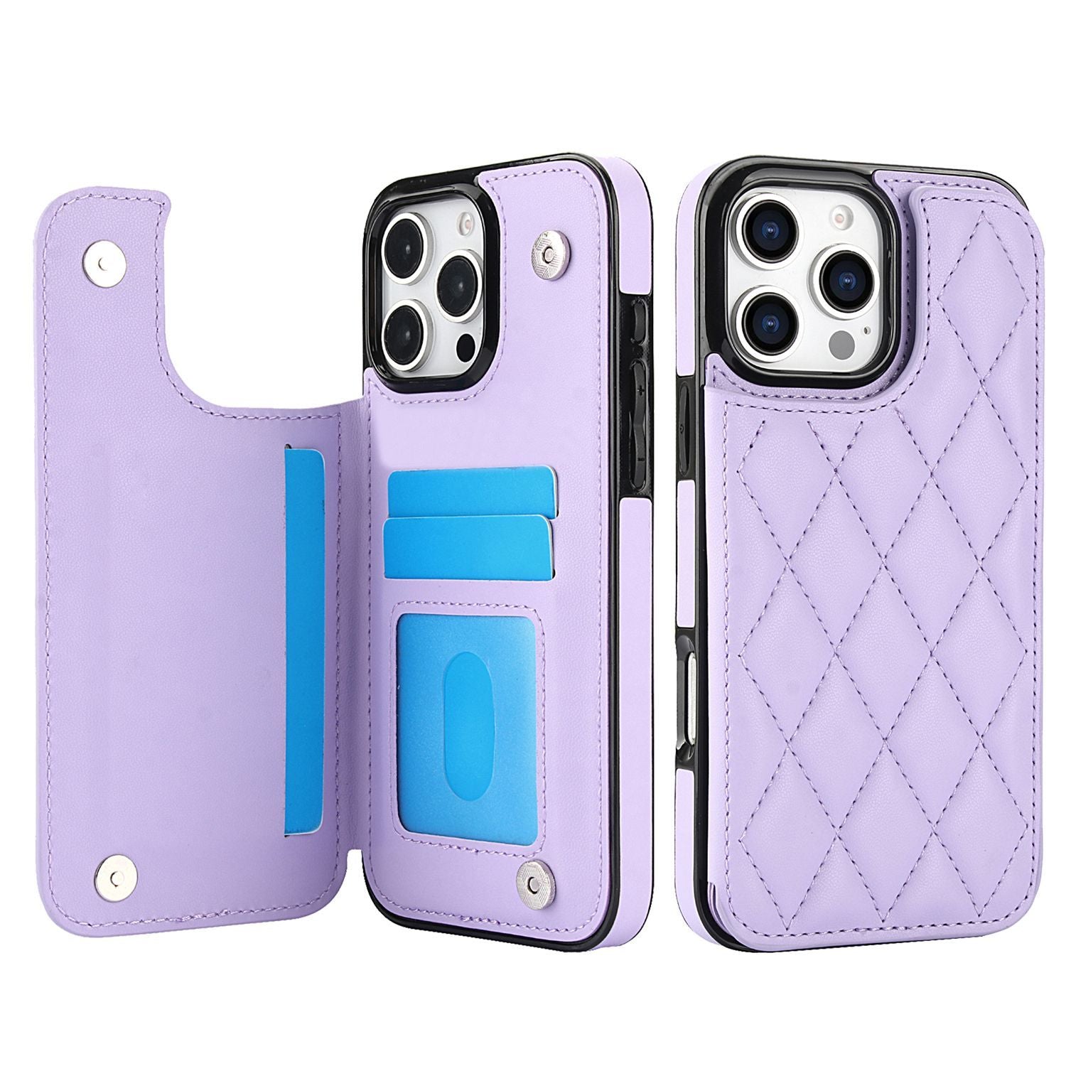 Chanel-style Card Holder Compatible with Apple 17 Pro Max/16 Plus Phone Cases, Iphone 15/14 Shockproof Protective Covers