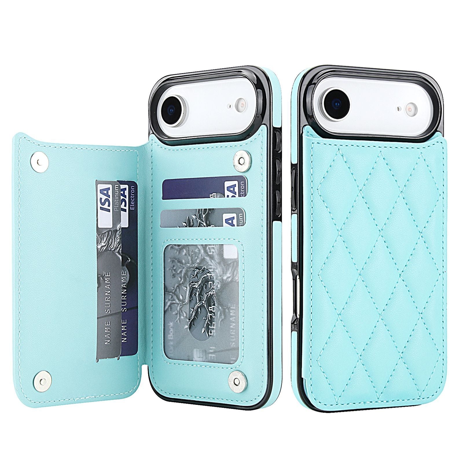 Chanel-style Card Holder Compatible with Apple 17 Pro Max/16 Plus Phone Cases, Iphone 15/14 Shockproof Protective Covers